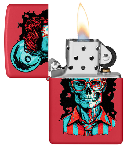 Encendedor Zippo Rojo Mate Zombie Apuesto Cod 46242