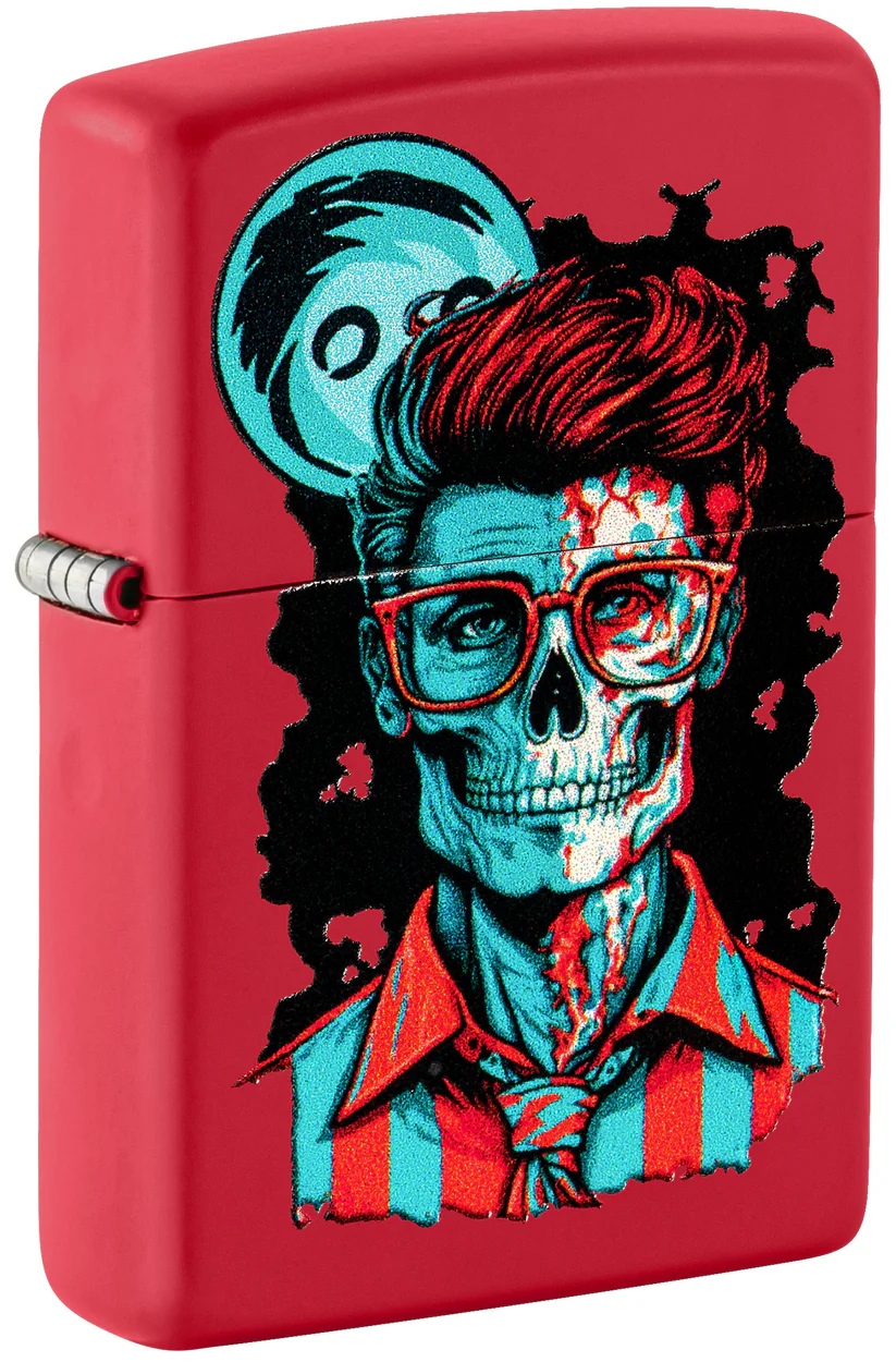 Encendedor Zippo Rojo Mate Zombie Apuesto Cod 46242