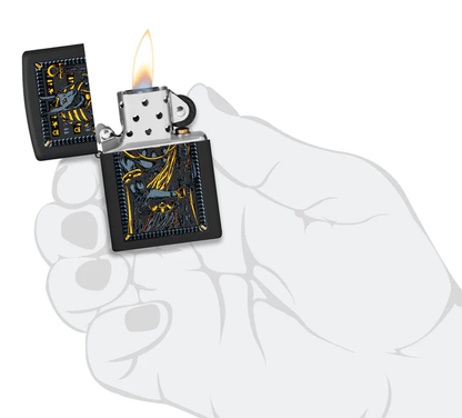 Encendedor Zippo Negro Mate Perro Egipcio Cod 46245