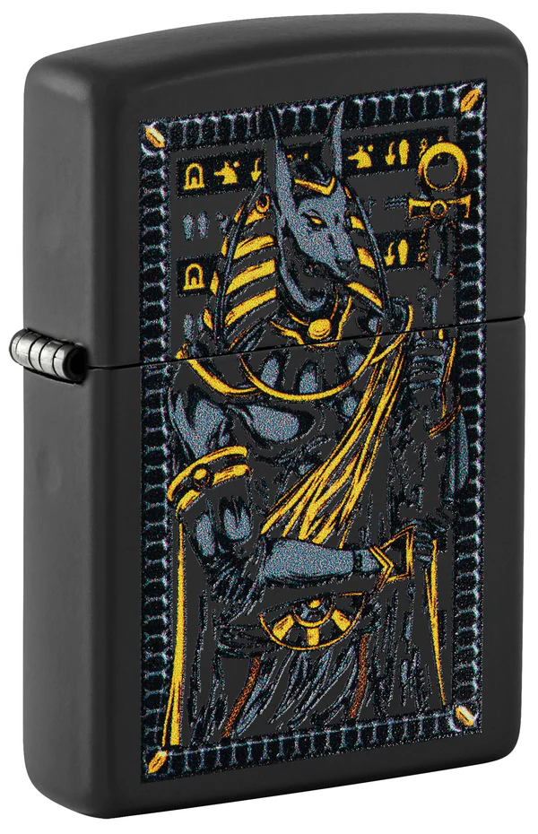 Encendedor Zippo Negro Mate Perro Egipcio Cod 46245