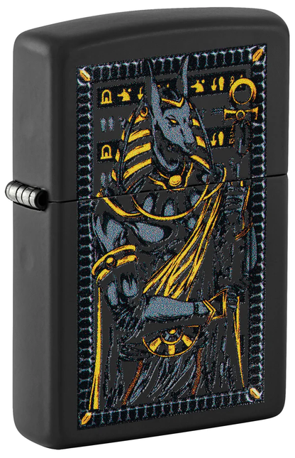 Encendedor Zippo Negro Mate Perro Egipcio Cod 46245