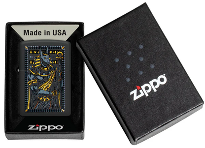 Encendedor Zippo Negro Mate Perro Egipcio Cod 46245