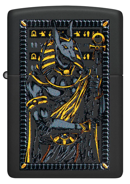 Encendedor Zippo Negro Mate Perro Egipcio Cod 46245