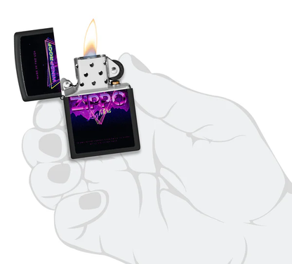 Encendedor Zippo Negro Windproof Triangulo Cod 46247