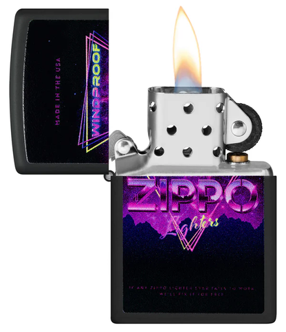 Encendedor Zippo Negro Windproof Triangulo Cod 46247