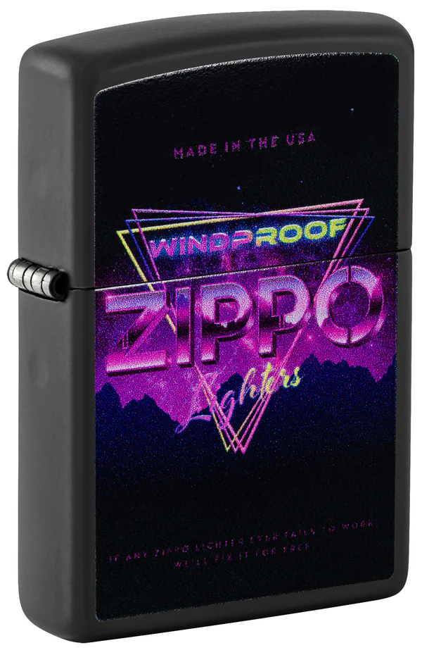 Encendedor Zippo Negro Windproof Triangulo Cod 46247