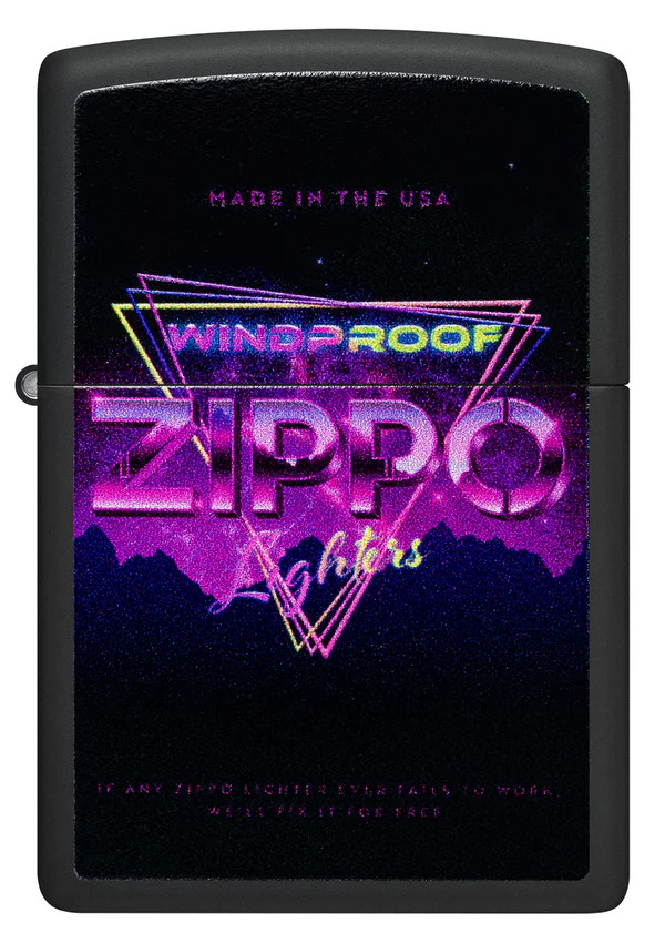 Encendedor Zippo Negro Windproof Triangulo Cod 46247