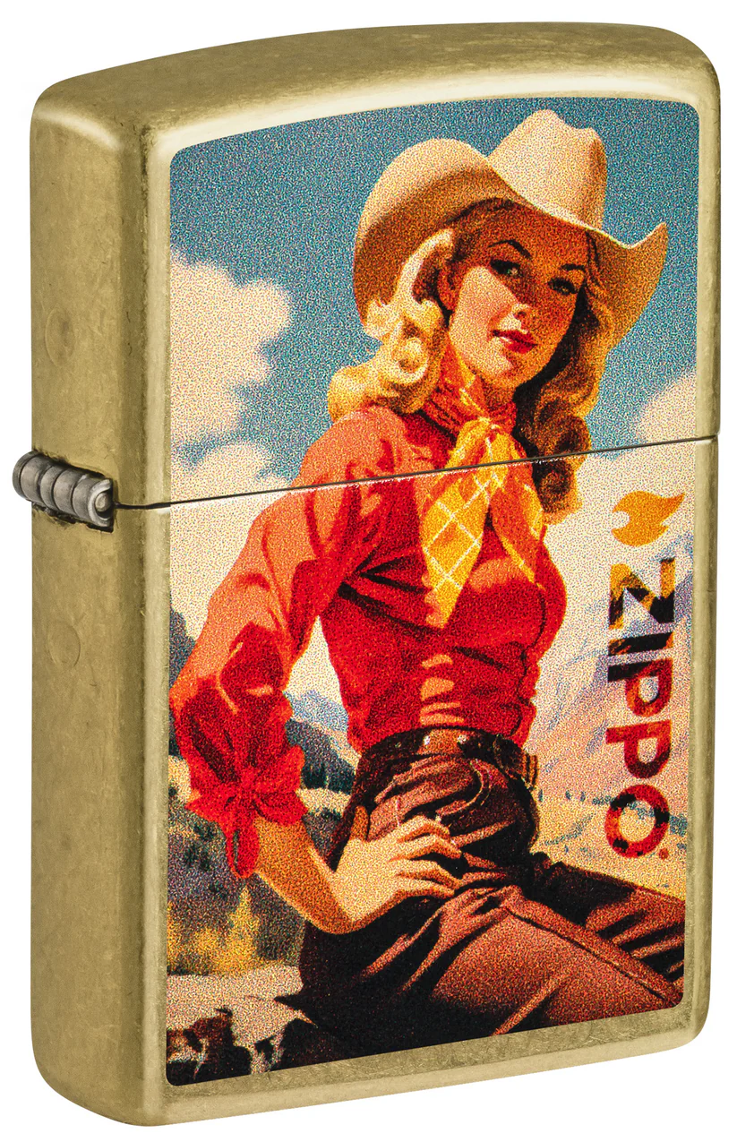 Encendedor Zippo Dorado Chica Vaquera Cod 46248