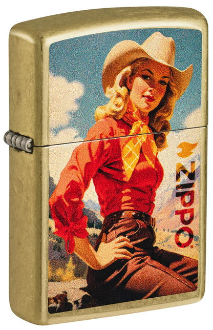 Encendedor Zippo Dorado Chica Vaquera Cod 46248