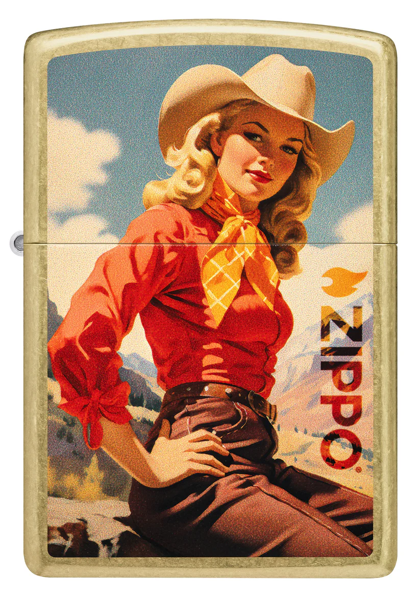 Encendedor Zippo Dorado Chica Vaquera Cod 46248