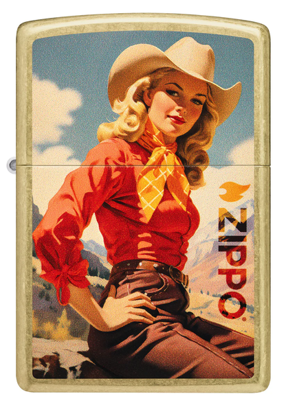 Encendedor Zippo Dorado Chica Vaquera Cod 46248