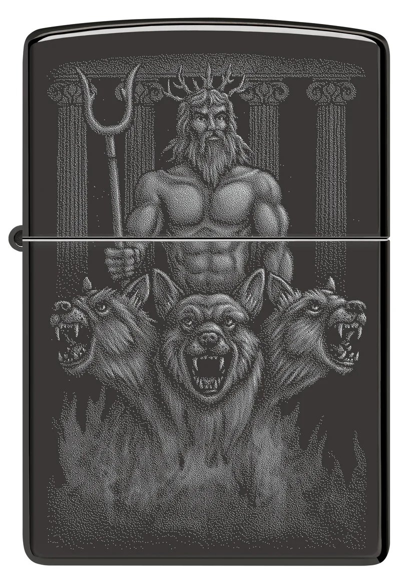 Encendedor Zippo Negro Espejo Guardián Mitológico Cod 46264