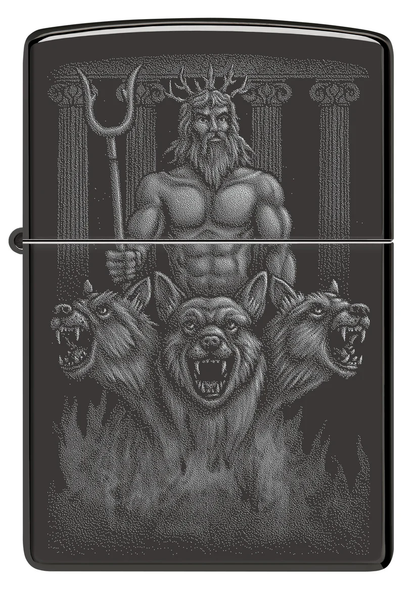 Encendedor Zippo Negro Espejo Guardián Mitológico Cod 46264
