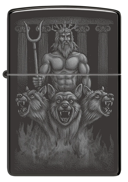 Encendedor Zippo Negro Espejo Guardián Mitológico Cod 46264