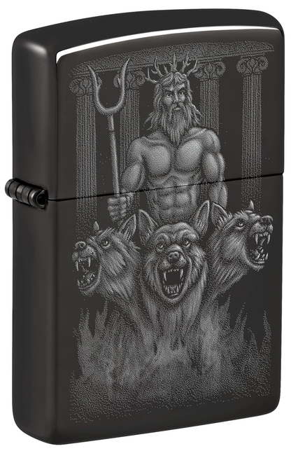 Encendedor Zippo Negro Espejo Guardián Mitológico Cod 46264