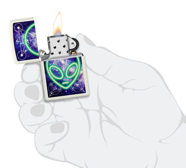 Encendedor Zippo Blanco Fluorescente Alíen Cod 46288