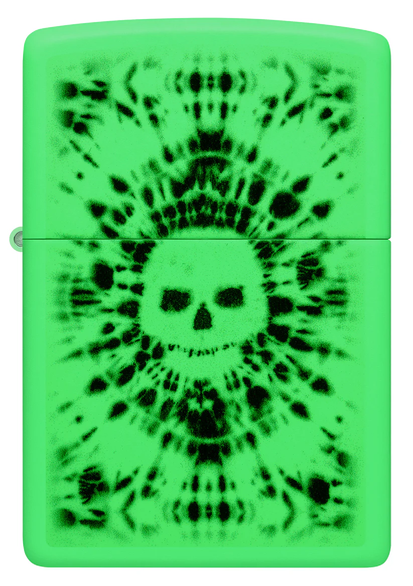 Encendedor Zippo Blanco Fluorescente Calavera Cod 46289