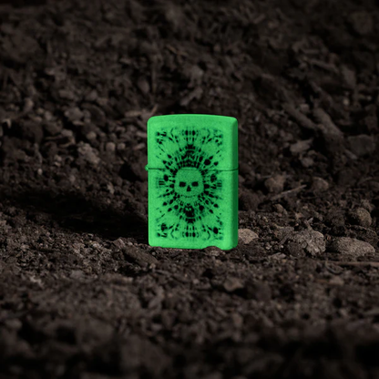 Encendedor Zippo Blanco Fluorescente Calavera Cod 46289