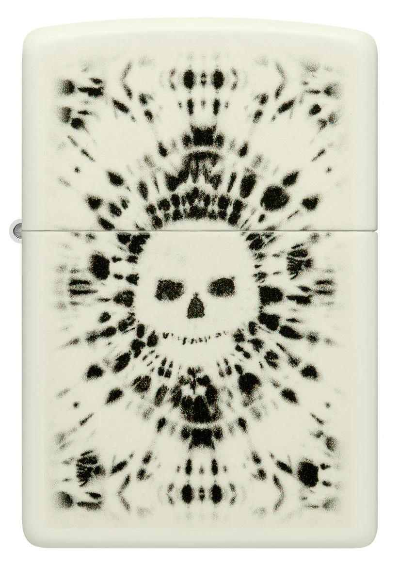 Encendedor Zippo Blanco Fluorescente Calavera Cod 46289