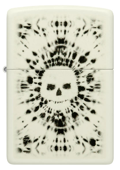 Encendedor Zippo Blanco Fluorescente Calavera Cod 46289