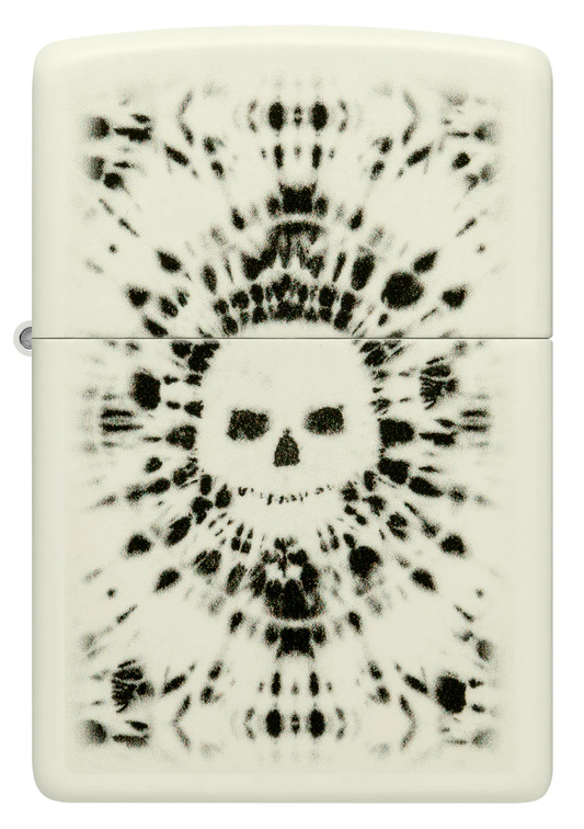 Encendedor Zippo Blanco Fluorescente Calavera Cod 46289