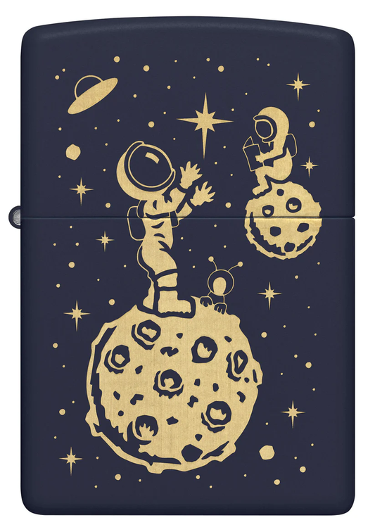 Encendedor Zippo Azul Mate Astronautas Cod 46423