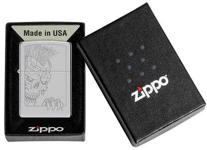 Encendedor Zippo Cromo Calavera Mohicana Cod 46426