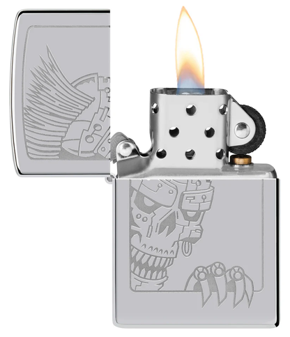 Encendedor Zippo Cromo Calavera Mohicana Cod 46426