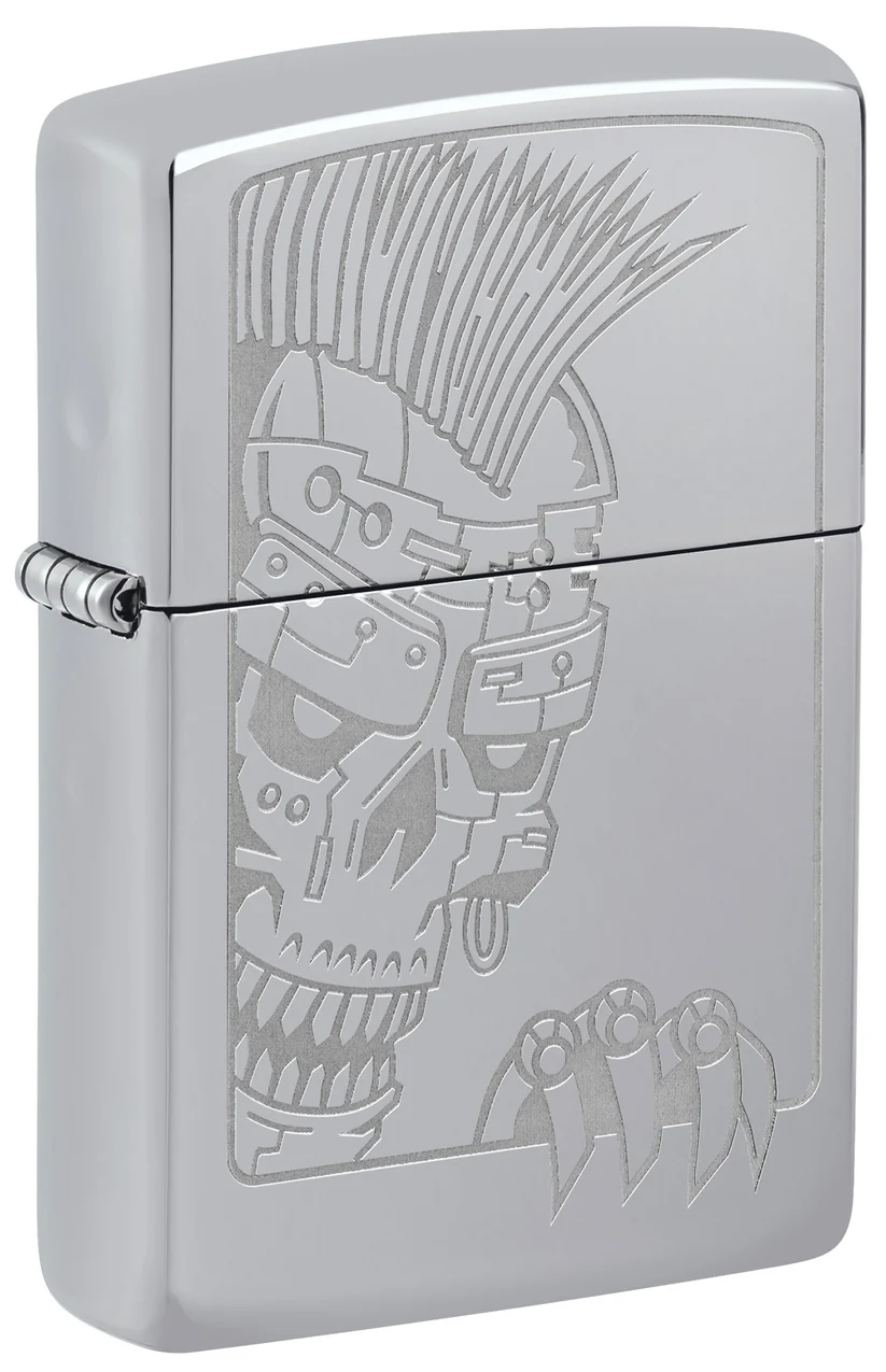 Encendedor Zippo Cromo Calavera Mohicana Cod 46426