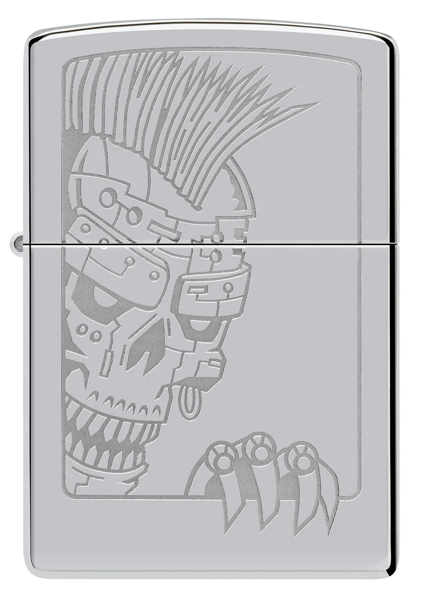 Encendedor Zippo Cromo Calavera Mohicana Cod 46426