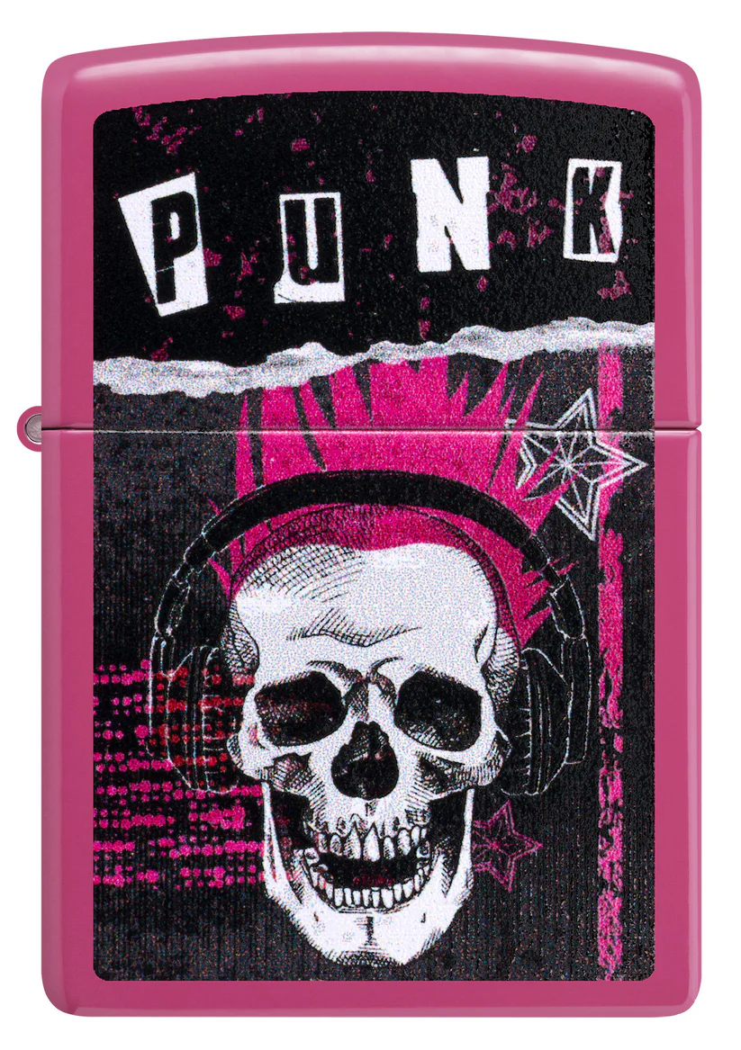 Encendedor Zippo Fucsia Calavera Punk Cod 46430