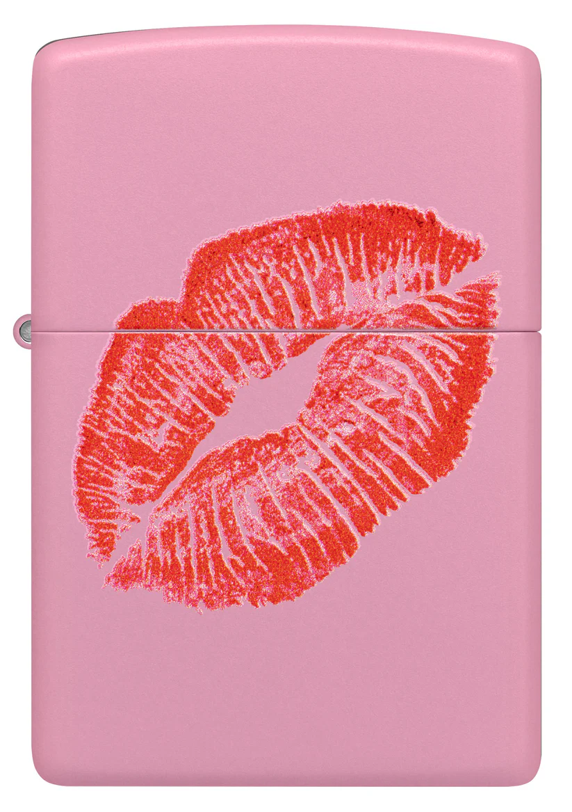Encendedor Zippo Rosado Mate Labios Beso Cod 46470
