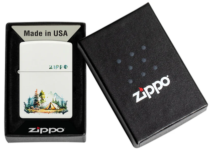 Encendedor Zippo Blanco Mate Camping Cod 46474