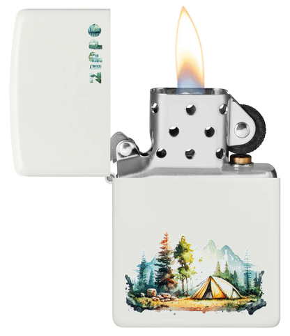 Encendedor Zippo Blanco Mate Camping Cod 46474