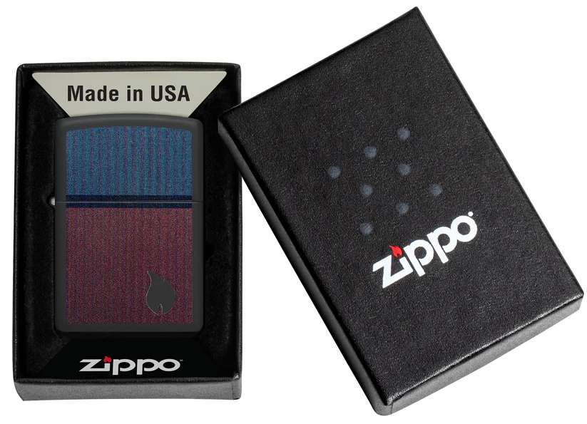 Encendedor Zippo Azul Rojo Negro Mate Cod 46476