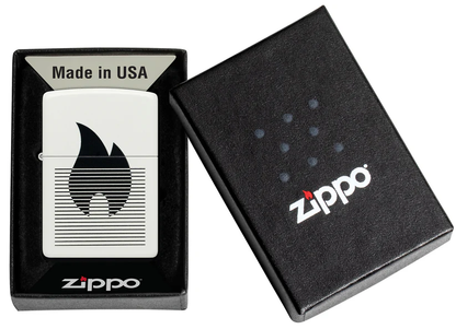 Encendedor Zippo Blanco Mate Llama Líneas Cod 46485
