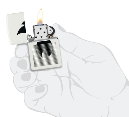 Encendedor Zippo Blanco Mate Llama Líneas Cod 46485