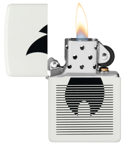Encendedor Zippo Blanco Mate Llama Líneas Cod 46485
