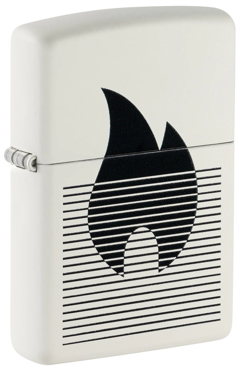 Encendedor Zippo Blanco Mate Llama Líneas Cod 46485
