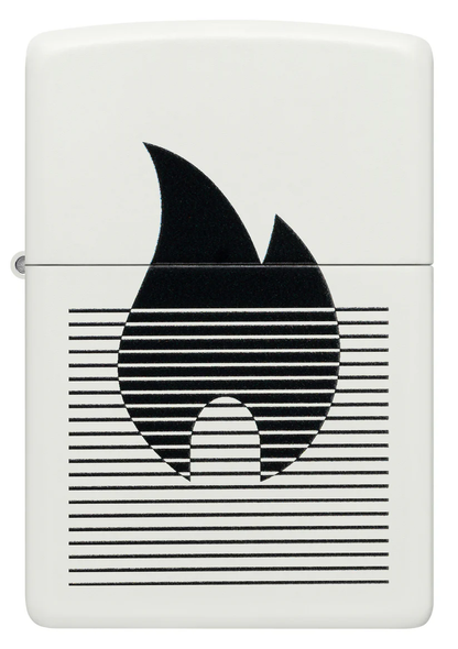 Encendedor Zippo Blanco Mate Llama Líneas Cod 46485