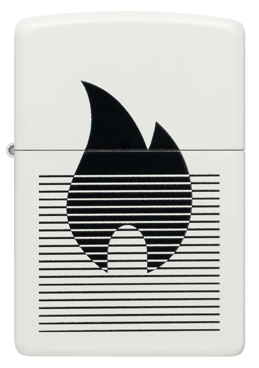 Encendedor Zippo Blanco Mate Llama Líneas Cod 46485