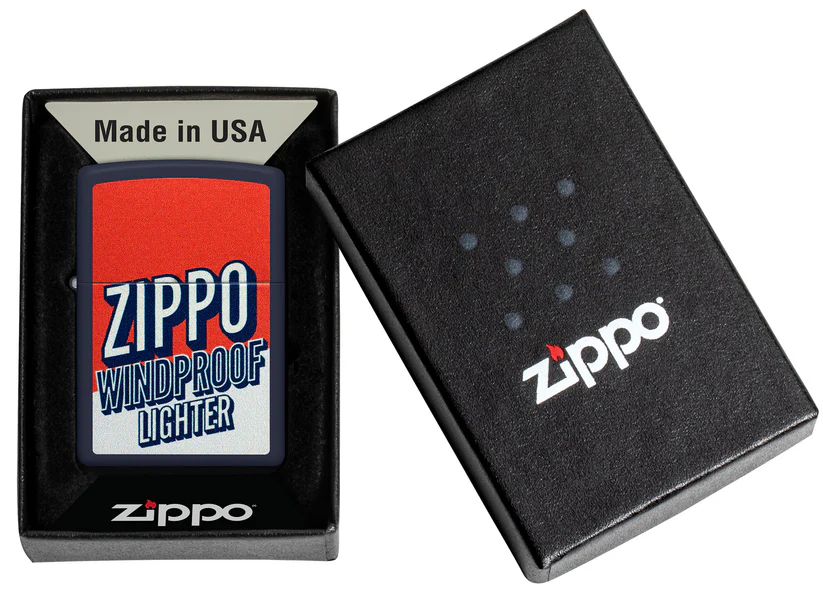 Encendedor Zippo Azul Mate Vintage Cod 46486