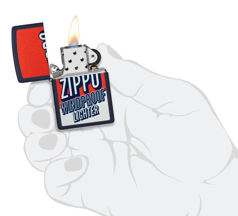 Encendedor Zippo Azul Mate Vintage Cod 46486