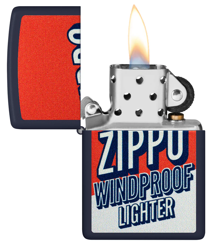 Encendedor Zippo Azul Mate Vintage Cod 46486