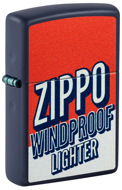 Encendedor Zippo Azul Mate Vintage Cod 46486