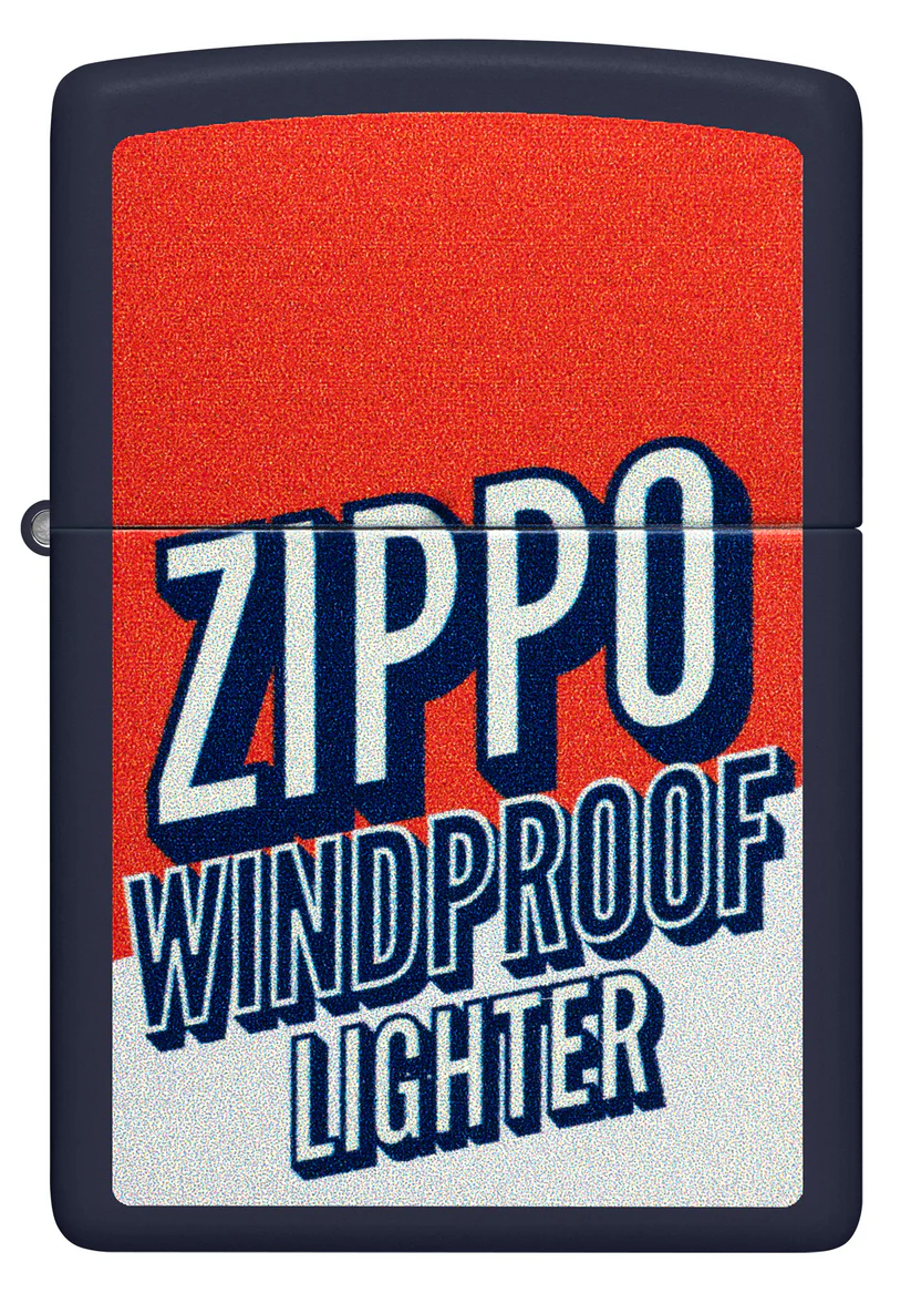 Encendedor Zippo Azul Mate Vintage Cod 46486