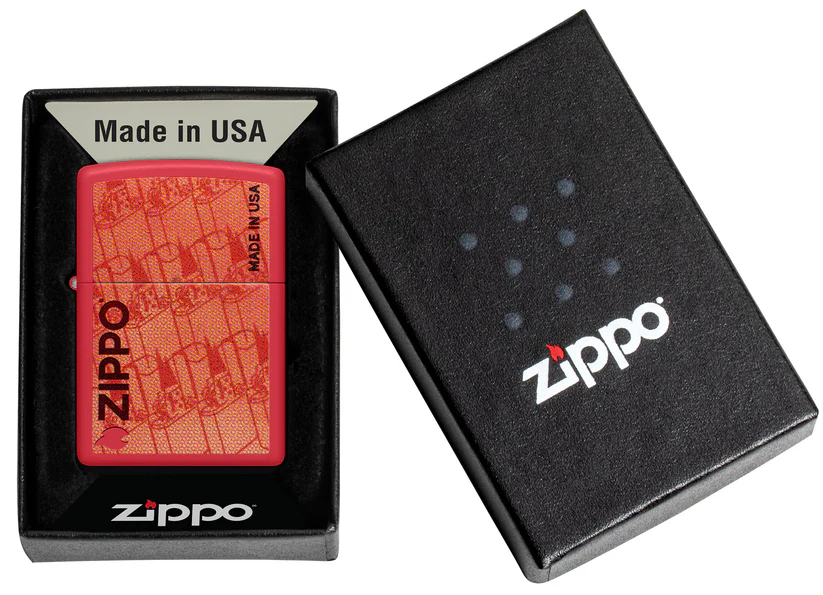 Encendedor Zippo Rojo Mate Monocromático Cod 46487