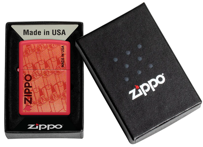 Encendedor Zippo Rojo Mate Monocromático Cod 46487