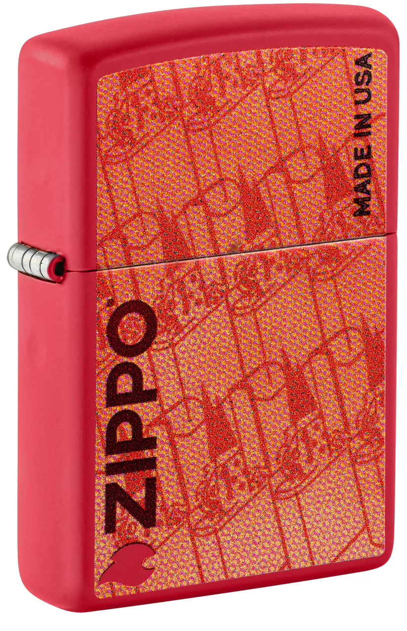 Encendedor Zippo Rojo Mate Monocromático Cod 46487