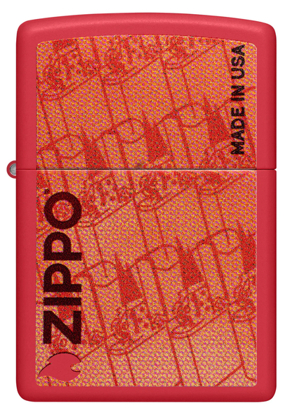 Encendedor Zippo Rojo Mate Monocromático Cod 46487